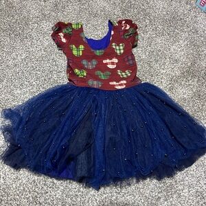 Disney Inspired Girl Tulle Dress Boutique Brand Fall/holiday Plaid, Size 6/8?